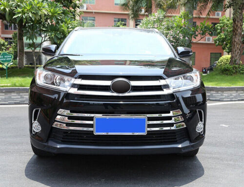 17-2019 For Toyota Highlander Chrome Style Front Center Mesh Grille Grill Strip - Picture 6 of 9