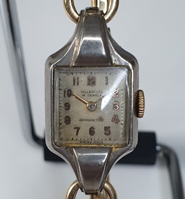 Vintage Villereuse Uhr Damen FHF 75 Mechanisch Laufen Ersatzteile oder Reparatur