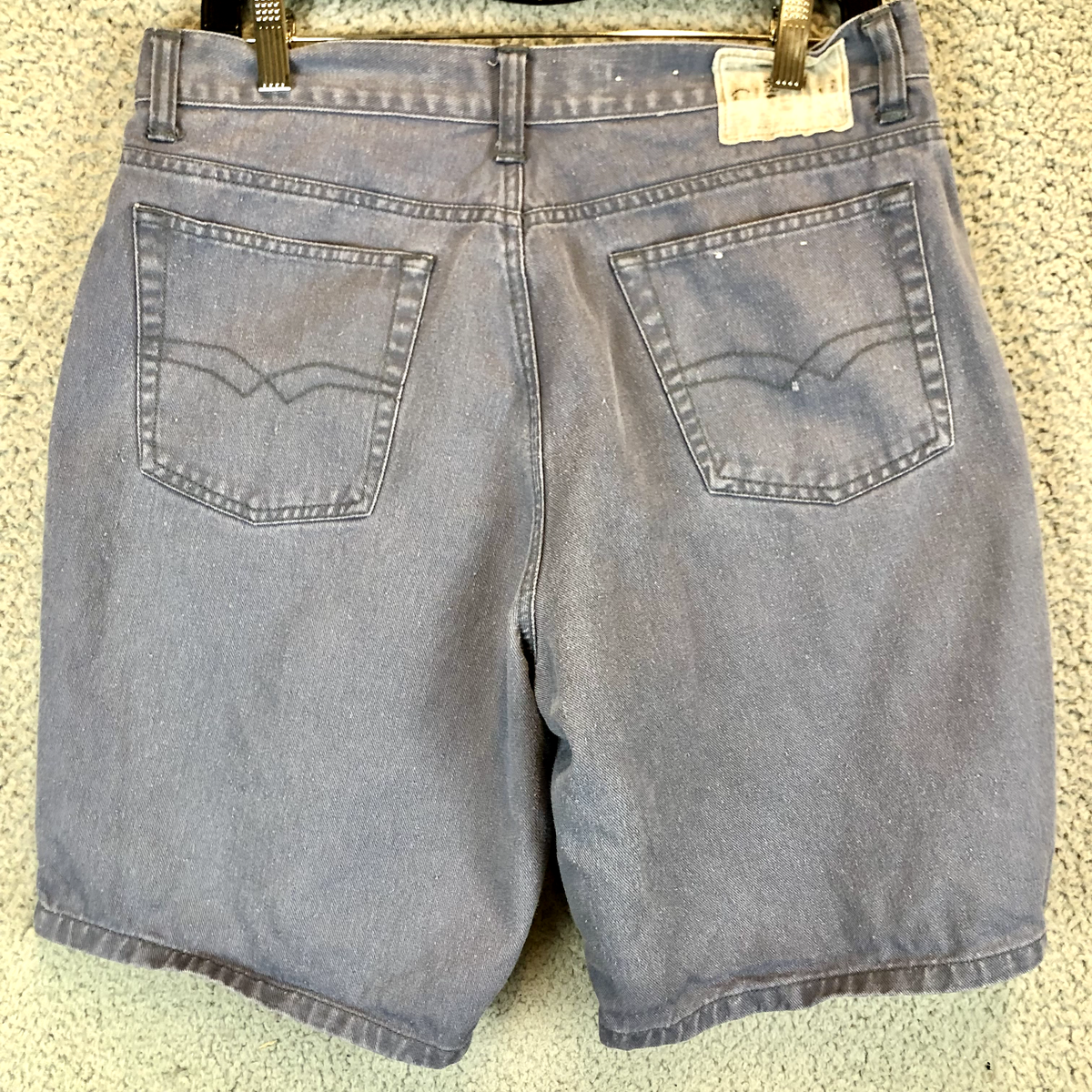 Vintage Bugle Boy 32 Denim Gray purple Jean Shorts BBC tag