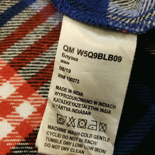 Wrangler Womens Flannel Overshirt Dress Western LARGE BAGGY LOOSE THICK Red Blue - Picture 13 of 16