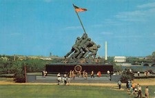 Arlington VA Iwo Jima Statue Flag Army Military Patriotic Marine Vtg Postcard N6