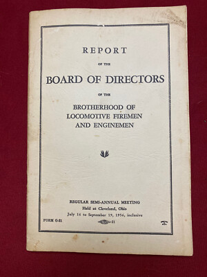 Vintage ''Vorstand'' Bruderschaft der Lokfeuerwehrleute und Enginemen