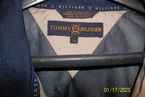 MENS TOMMY HILFIGER GOLF JACKET /WINDBREAKER - ZIP -LT. GRAY/TAN - SIZE LARGE - Picture 7 of 11