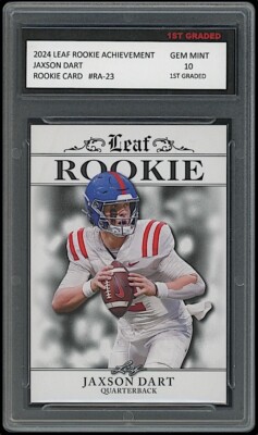 Jaxson Dart 2024 Leaf Achievement 1st Graded 10 Rookie Card RC Ole