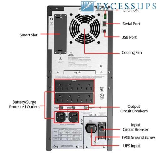 APC Smart-UPS 3000VA 2700W Tower SMT3000, Sinuswellenausgang, LCD, neue Batterien kostenloser Versand - Bild 3 von 3