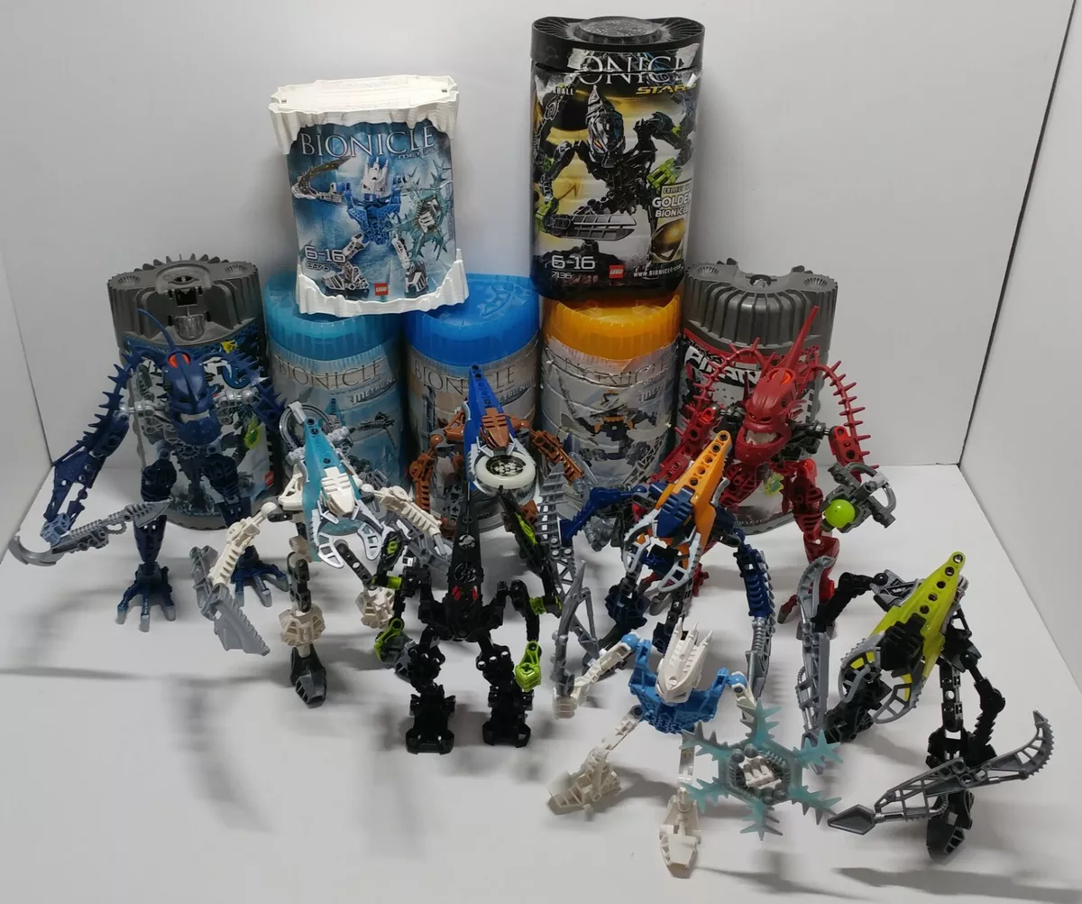 LOT 8 LEGO BIONICLE 7 canisters 8976 8902 8901 7136 8619 8617 8615 8618 *AS IS*