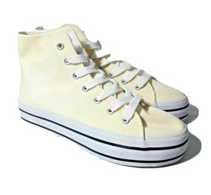 cream platform trainers