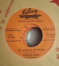 FREDDIE GOMEZ - LOT OF 10 - NEW 45'S UNPLAYED OLD STOCK FALCON RECORD VERY RARE