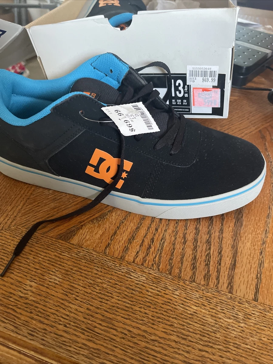 DC shoe co FLUX black orange new in box size 13 unilite skate