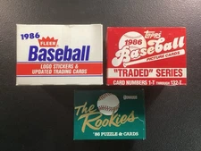 Lot Of 3 1986 Topps Traded Fleer Update Donruss Rookies All Sealed Tape Intact