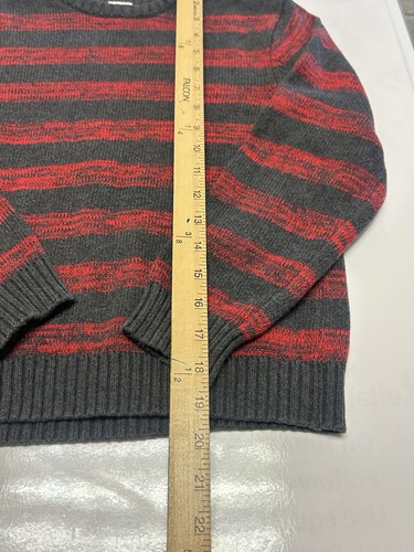 Gymboree Boys Red Gray Striped Sweater M 7-8 100% Cotton. Holiday Family Photo - Picture 4 of 5