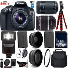 Canon EOS Rebel T6 DSLR Camera 18-55mm 55-250mm Lenses Pro Bundle 03