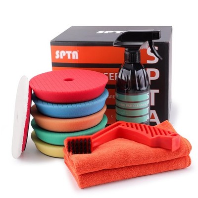 SPTA 10 Pcs Detailing Set, 5Pc 5 inch Buffing Polishing Pads, 1 5inch (125mm) 