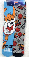 Looney Tunes Man's Crew Socks 2-Pk Space Jam Taz Tasmanian Devil SZ 6-12