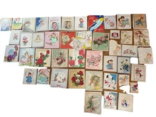 Vintage Unused Mixed Greeting Cards Lot of 46 Birthday Get Well Etc 40s 50s NOS