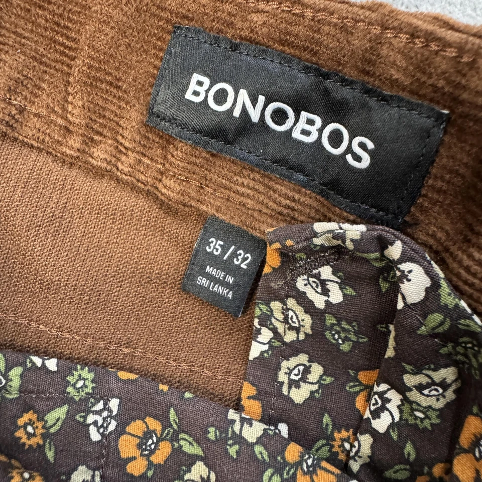 Bonobos Corduroy Pants Mens 35x32 Brown Tailored Fit Stretch Casual NEW - Image 4 of 4