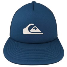 Quiksilver Trucker Hat Blue Black One Size Mesh Back Snapback Logo Adjustable