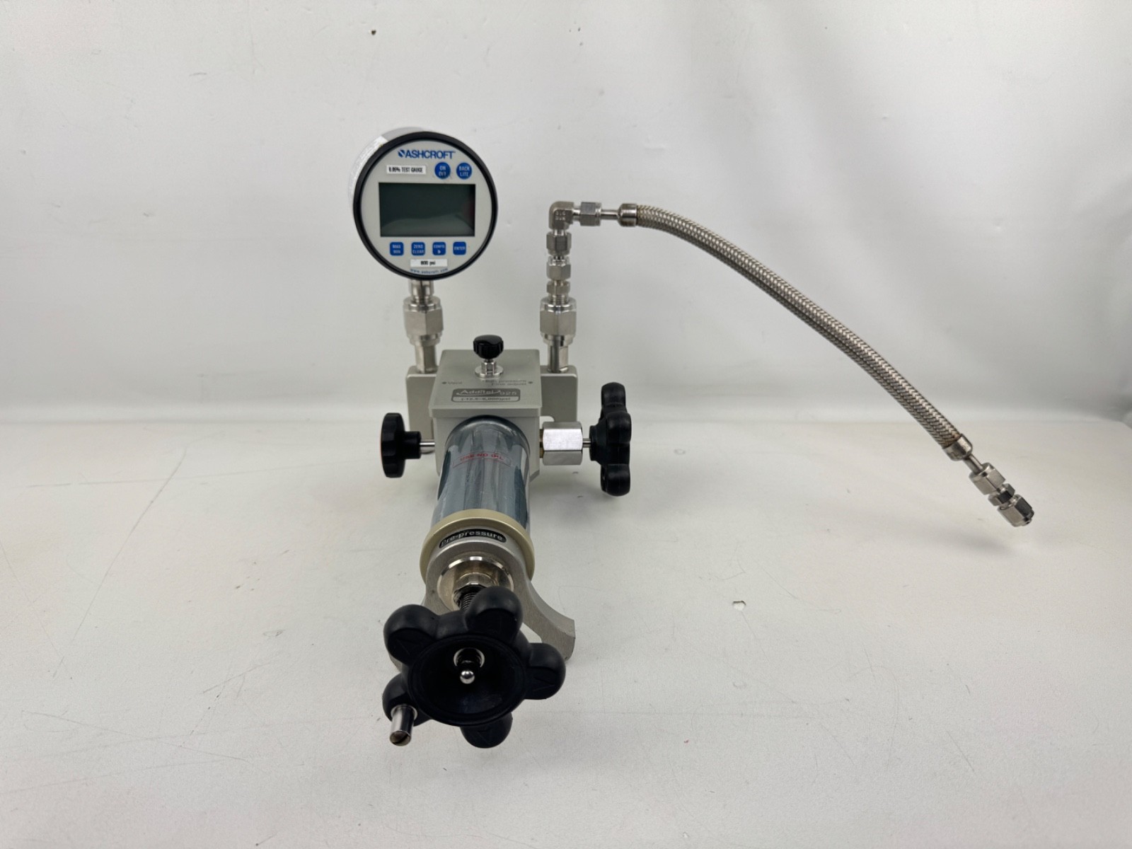 Additel 925 Hydraulic Pressure Test Pump w/ Ashcroft 302089SD02L800# Test Gauge