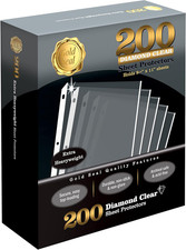200 Count Diamond Clear Extra Heavyweight Sheet Protectors, 4 Mils Strong,8.5 X