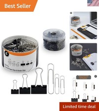 350 Pack Paper Clips and Binder Clips Set by - Binders Paperclips Assorted ...