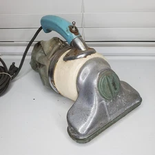 Vintage Metal Hand Held Vacuum Blue Handle Read Description 