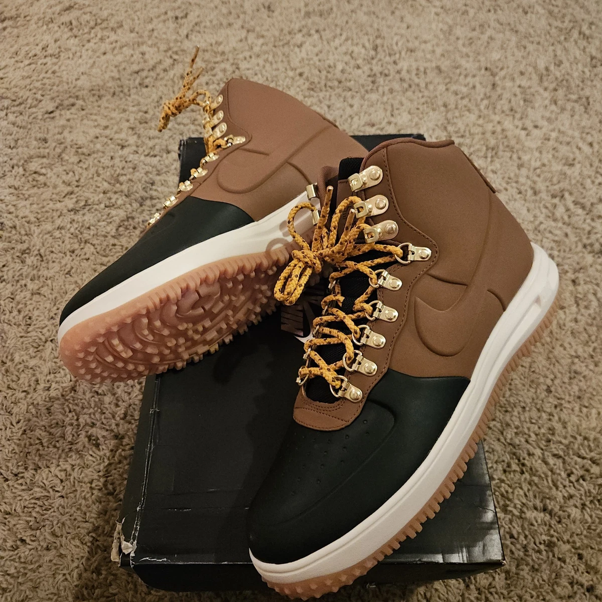 Nike Lunar Force 1 LF1 Duckboot Tan Black Size 9.5 BQ7930-001 Nike Lunar Force 1 Duckboot 18 Tan Black for Sale  main image 2