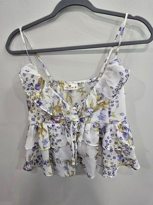 Urban Daizy Women's Size Small 2-Pc Purple/White Floral Flutter Cami/Skort Set