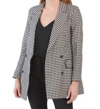 NWT Rachel Zoe Jacket Women s Small Blazer Double Breasted Houndstooth Blk Wht