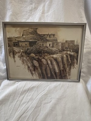 Gerald F. Brommer Signed Watercolor Print CA ARTIST Bread Bakers Of Acoma Gift