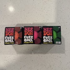 LOT OF 3 Needoh FUZZ BALL Flower Power The Velvet Squeeze NEE-DOH Fuzzball NEW