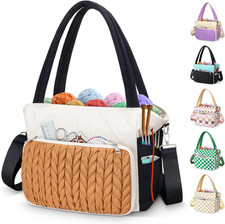 Crochet Bag Organizer,Yarn Bag and Tote- Yarn Storage with Multiple Pockets for