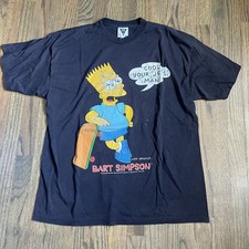 Vintage 90s Bart Simpson The Simpsons Cartoon Promo Tee Shirt Sz XXL
