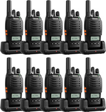H777D Long Range Walkie Talkies with LCD Screen - 10 Pack for Adults