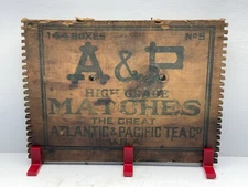 Vintage A&P Grocery Store Matchbox Matches Wood Crate End Display! Awesome!