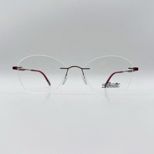 Silhouette Brille Damen oval rot randlos 5516...