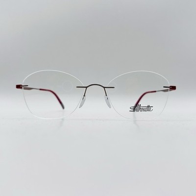Silhouette Brille Damen oval rot randlos 5516 EU 8540 NEU