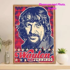 Waylon Jennings Pop Art Poste Country Music Singer Art Print Wall Decor Noframe