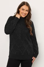 Image of EVANS Curve Women's Plus Size Diamond Tinsel Detail Jumper