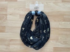 Halstuch Schal Tuch Loop-Schal schwarz mit Mo...