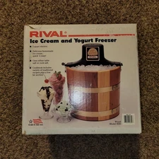Rival Ice Cream & Yogurt Freezer #8550 Wood Bucket 5 Qt. USA w/ Box