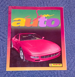 Panini Super Auto Sammelstickeralbum unvollständig Deutsch Autos geklebt Papier
