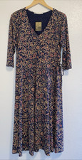 Peruvian Connection Sylvie Prairie Floral Dress Faux Wrap Pima Cotton Large NWT