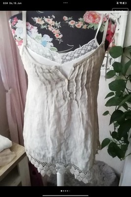 Leinen Top mit Untertopf Pink Cherry By Tredy Neu mit Etikett Gr 36/38