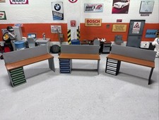 Diorama Werkbank Rückwand 1:18 mit 4 Schubladen 3 Farben Werkstatt Modellbau