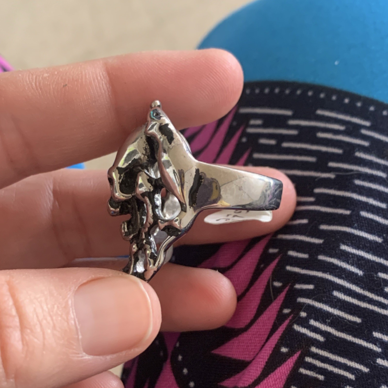 Silver Skull Statement Ring Gothic Style Handmade… - image 3
