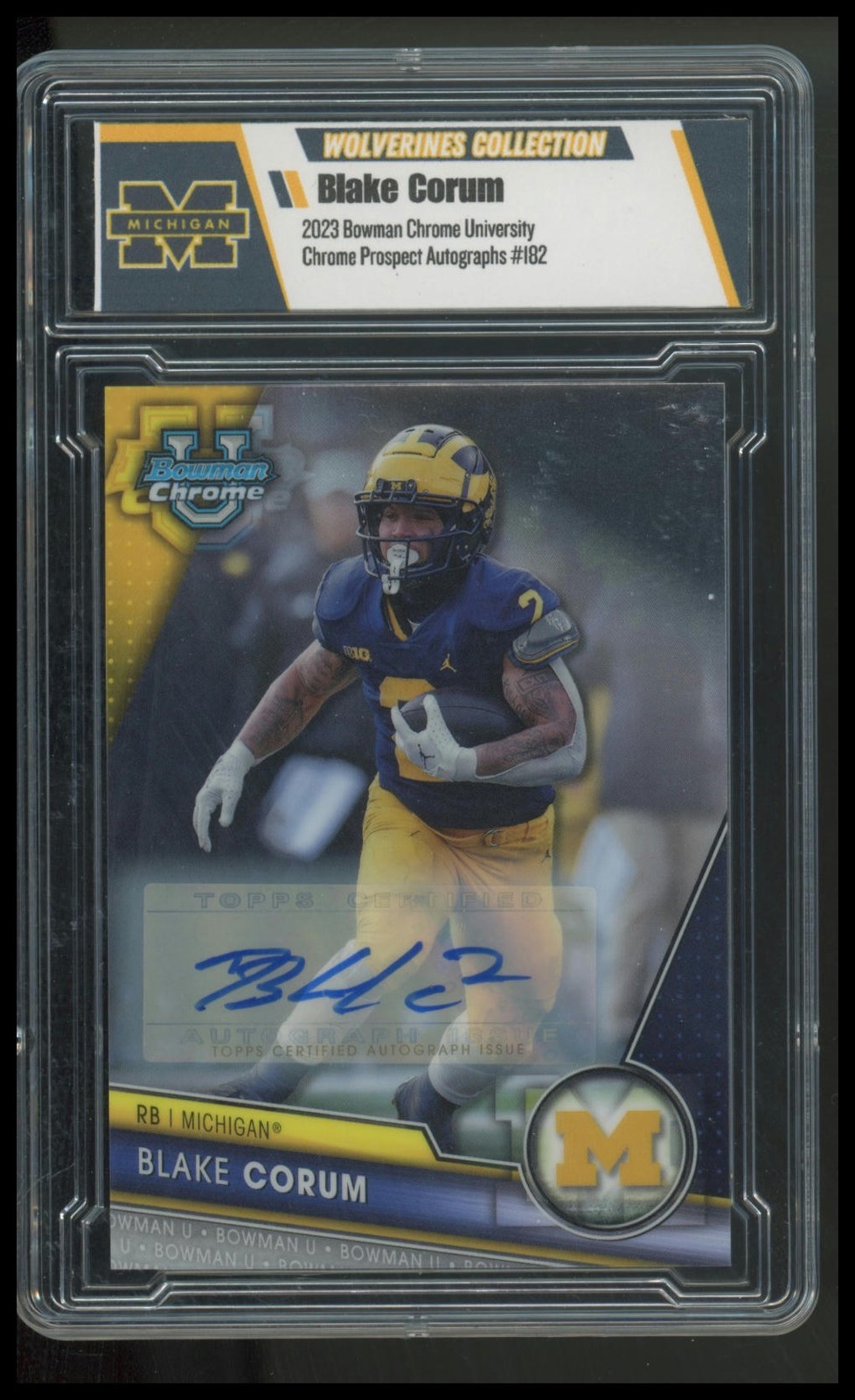 2023 Bowman University Chrome #182 Blake Corum Chrome Prospect Autographs