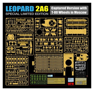 Ryefield Models 1/35 Leopard 2A6 mit T-80 Road Wheels `Captured Vehicle ausgestellt 