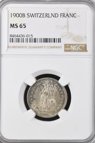 Switzerland 1 Franc , 1900. NGC MS65