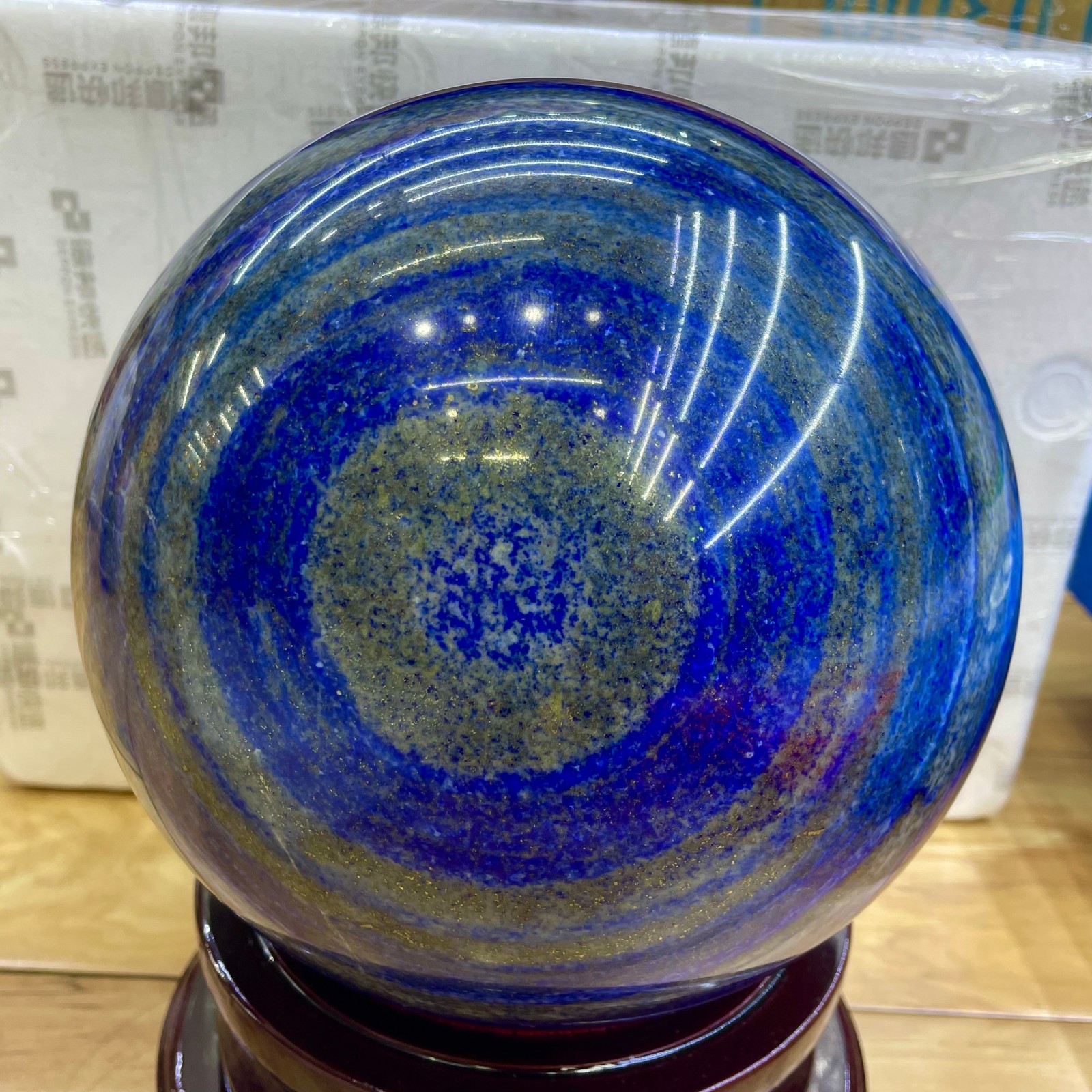 35LB Natural top Lapis lazuli Quartz Sphere Crystal Ball Healing+stand