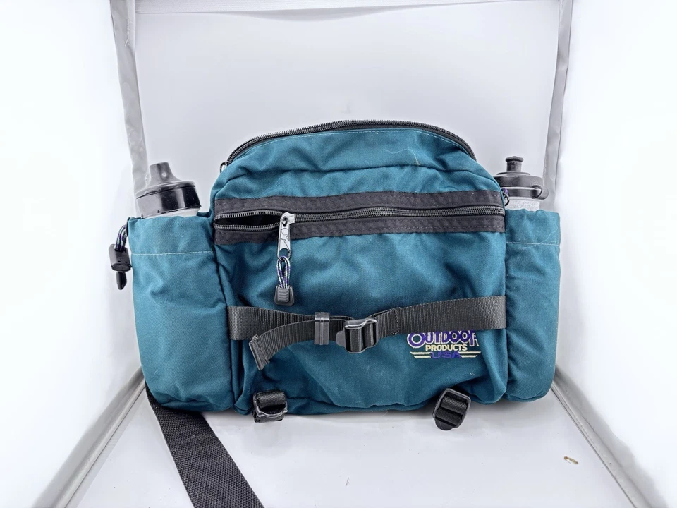 Vtg Outdoor Products Hydration Waist/Fanny Pack W/ Bottle Holders Made In USA - Image 4 of 4